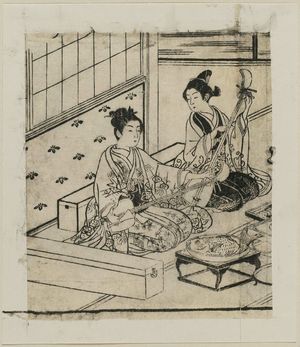 Nishikawa Sukenobu: Tuning up the samisens - Museum of Fine Arts
