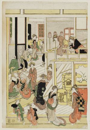 Katsushika Hokusai: New Year's Day at the Ôgi-ya in the Yoshiwara - Museum of Fine Arts