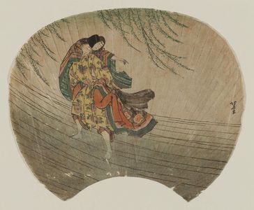 葛飾北斎: The Akuta River Episode (Akutagawa) from Tales of Ise (Ise monogatari) - ボストン美術館