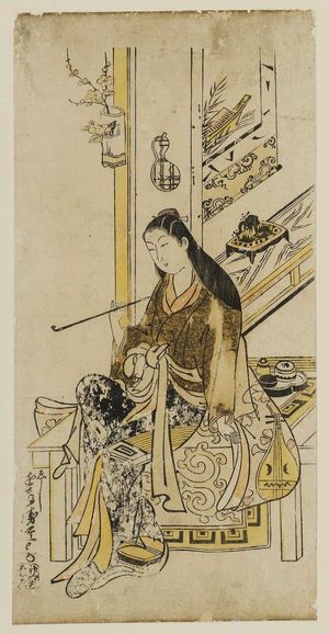 Kondo Katsunobu: Courtesan Smoking - Museum of Fine Arts