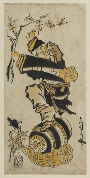 Bansui: Daikoku Standing on Rice Bales to Cut a Plum Branch - Museum of Fine Arts