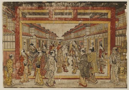 Tanaka Masunobu: Naka-no-chô in the Yoshiwara (Yoshiwara Naka-no-chô) - Museum of Fine Arts