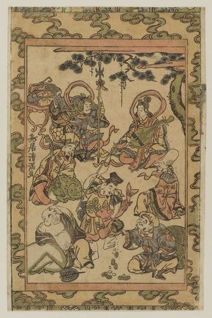 鳥居清満: The Seven Gods of Good Fortune (Shichifukujin) - ボストン美術館