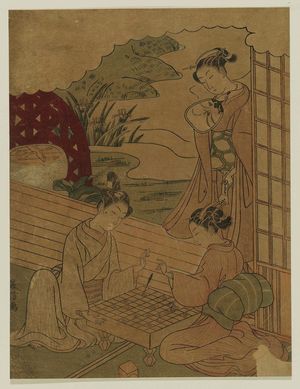Yoshinobu: Couple Playing Shôgi, Watched by Girl with Love Letter - Museum of Fine Arts