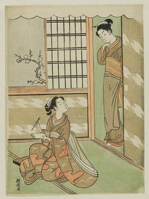 Naonobuによる浮世絵「Young Woman Writing a Letter」