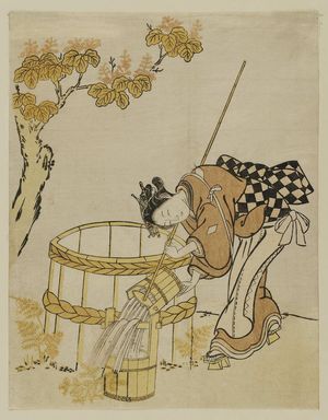 Suzuki Harunobu: Woman Filling a Bucket at a Well - Museum of Fine Arts