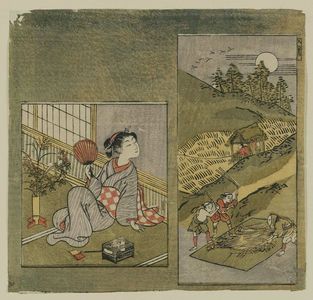 Suzuki Harunobu: The Eighth Month (Hachigatsu), from an untitled series of Twelve Months - Museum of Fine Arts