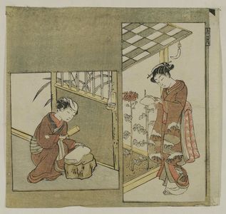 鈴木春信: The Ninth Month (Kugatsu), from an untitled series of Twelve Months - ボストン美術館