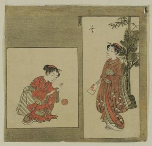 鈴木春信: The First Month (Shôgatsu), from an untitled series of Twelve Months - ボストン美術館