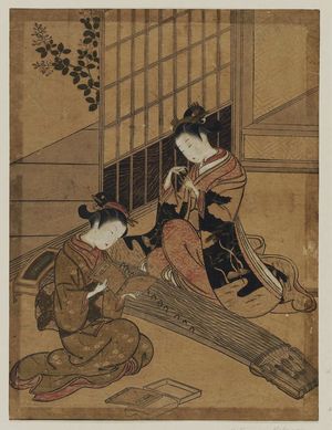 Suzuki Harunobu: Descending Geese of the Koto Bridges, from the series Eight Views of the Parlor (Zashiki hakkei) - Museum of Fine Arts