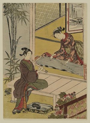 Suzuki Harunobu: Couple Playing a Duet on Koto and Shakuhachi - Museum of Fine Arts