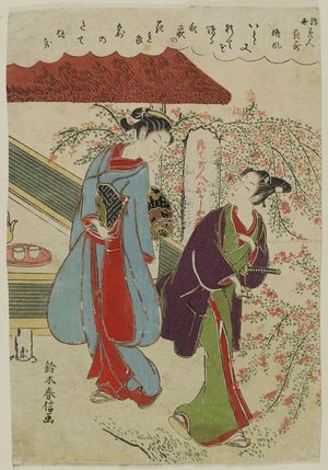 Suzuki Harunobu: Hagi, from the series Beauties of the Floating World Compared to Flowers (Ukiyo bijin yosebana) - Museum of Fine Arts