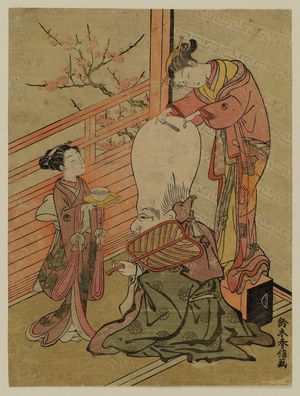 Suzuki Harunobu: Courtesan Shaving the Head of Fukurokuju - Museum of Fine Arts