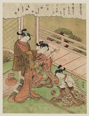 鈴木春信: Poem by Minamoto no Muneyuki Ason, from an untitled series of Thirty-six Poetic Immortals (Sanjû rokkasen) - ボストン美術館