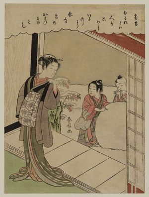 Suzuki Harunobu: On the Subject of Snow (Yuki ni yosu), from an untitled series illustrating poems on various themes - Museum of Fine Arts