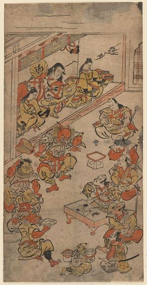鳥居清倍: The Banquet of the Shutendôji, [No. 5] from an untitled series of the adventures of Yorimitsu - ボストン美術館