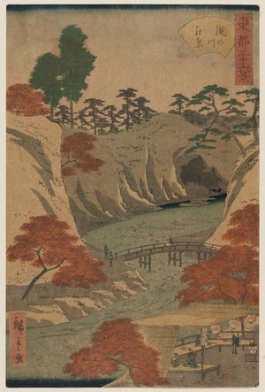 Utagawa Hiroshige II: Maple Leaves at Takinogawa (Takinogawa kôyô), from the series Thirty-six Views of the Eastern Capital (Tôto sanjûrokkei) - Museum of Fine Arts