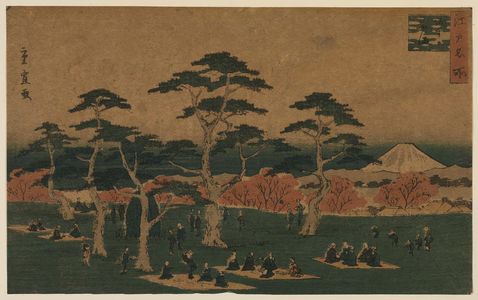 Utagawa Hiroshige II: Asuka Hill (Asukayama), from the series Famous Places in Edo (Edo meisho) - Museum of Fine Arts