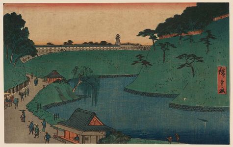 Utagawa Hiroshige: Benkei Moat outside Sakurada (Soto Sakurada Benkeibori), from the series Famous Places in the Eastern Capital (Tôto meisho) - Museum of Fine Arts