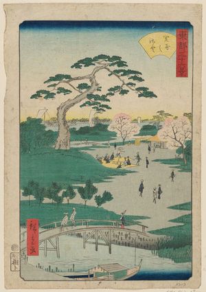 Utagawa Hiroshige II: Sekiya Village (Sekiya no sato), from the series Thirty-six Views of the Eastern Capital (Tôto sanjûrokkei) - Museum of Fine Arts