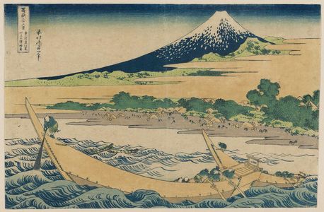 葛飾北斎: Tago Bay near Ejiri on the Tôkaidô (Tôkaidô Ejiri Tago-no-ura ryakuzu), from the series Thirty-six Views of Mount Fuji (Fugaku sanjûrokkei) - ボストン美術館