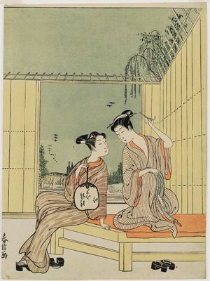 Shiba Kokan: Couple Cooling Off on a Garden Bench - Museum of Fine Arts