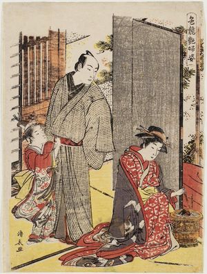 Torii Kiyonaga: Lovers' Quarrel, from the series Contest of Alluring Beauties (Irokurabe enpu sugata) - Museum of Fine Arts