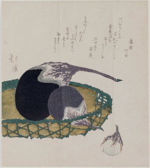 Totoya Hokkei: Eggplants in a Basket - Museum of Fine Arts