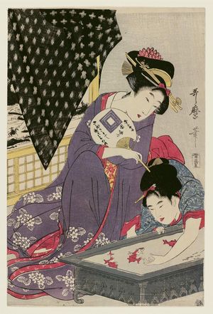 Kitagawa Utamaro: Women Playing with Goldfish - Museum of Fine Arts