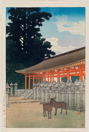 川瀬巴水: The Kasuga Shrine in Nara (Nara Kasuga jinja), from the series Souvenirs of Travel II (Tabi miyage dai nishû) - ボストン美術館