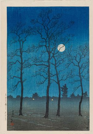 川瀬巴水: Toyama Plain (Toyama-no-hara), from the series Twelve Scenes of Tokyo (Tôkyô jûnidai) - ボストン美術館