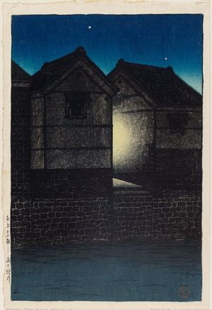 川瀬巴水: Shinkawa at Night (Yoru no Shinkawa), from the series Twelve Scenes of Tokyo (Tôkyô jûnidai) - ボストン美術館
