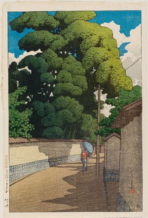 川瀬巴水: Shimohonda-machi, Kanazawa, from the series Souvenirs of Travel II (Tabi miyage dai nishû) - ボストン美術館