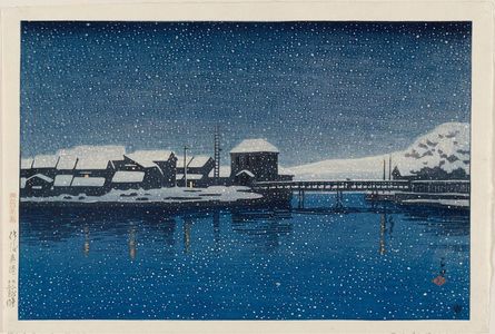 Kawase Hasui: Port of Ebisu on Sado Island (Sado Ebisu minato), from the series Souvenirs of Travel II (Tabi miyage dai nishû) - Museum of Fine Arts