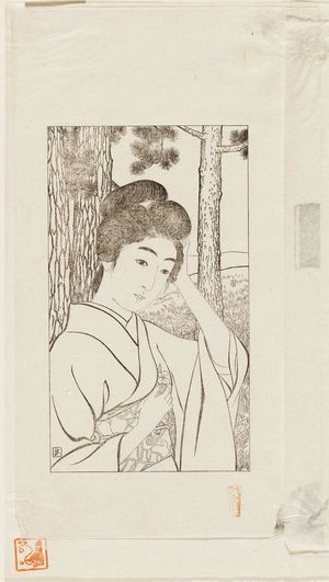 Hashiguchi Goyo: Girl Holding Primrose - Museum of Fine Arts