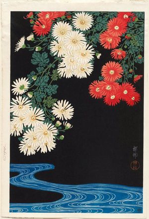 小原古邨: Chrysanthemums and Running Water - ボストン美術館