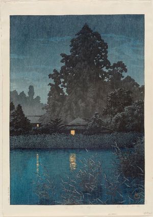 Kawase Hasui: Ômiya in Rain (Ame no Ômiya) - Museum of Fine Arts