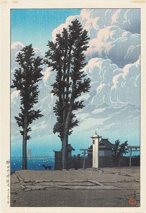 川瀬巴水: The Grounds of the Kanda Myôjin Shrine (Kanda Myôjin keidai), from the series Twenty Views of Tokyo (Tôkyô nijûkei) - ボストン美術館
