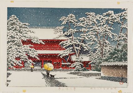 Kawase Hasui: Zôjô-ji Temple in the Snow (Yuki no Zôjô-ji) - Museum of Fine Arts