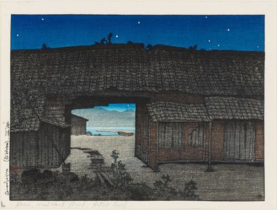 Japanese Print "Ruins of Rice Warehouses, Karatsu (Karatsu [Yonegura ato]), from the series Selected Views of Japan (Nihon fûkei senshû)" by Kawase Hasui, 川瀬巴水 (Kawase Hasui)