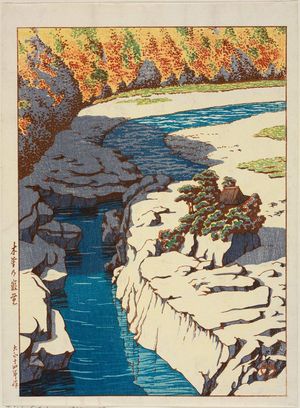 川瀬巴水: Nezame on the Kiso River (Kiso no Nezame), from the series Selected Views of Japan (Nihon fûkei senshû) - ボストン美術館