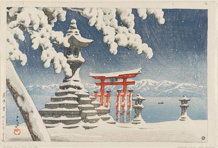 Kawase Hasui: Snow at Itsukushima (Itsukushima no yuki) - Museum of Fine Arts