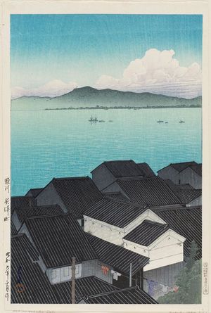 川瀬巴水: Okitsu-chô in Suruga Province (Suruga Okitsu-chô), from the series Selected Views of the Tôkaidô Road (Tôkaidô fûkei senshû) - ボストン美術館