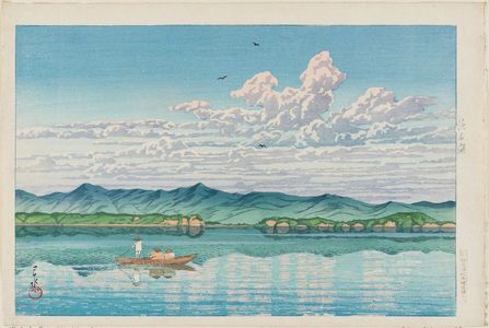 Japanese Print "Lake Hamana (Hamana-ko), from the series Selected Views of the Tôkaidô Road (Tôkaidô fûkei senshû)" by Kawase Hasui, 川瀬巴水 (Kawase Hasui)