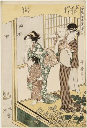 Kitagawa Utamaro: No. 8 from the series Women Engaged in the Sericulture Industry (Joshoku kaiko tewaza-gusa) - Museum of Fine Arts