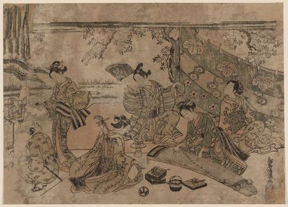 Torii Kiyomitsu: Picnic under Cherry Blossoms - Museum of Fine Arts