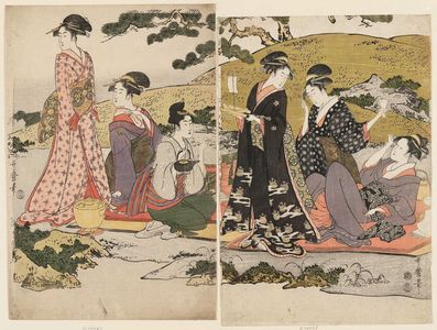 Kitagawa Utamaro: Women's Picnic beside a Stream - Museum of Fine Arts