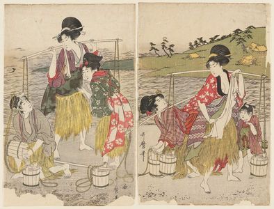 Kitagawa Utamaro: Brine Carriers (Shiokumi) - Museum of Fine Arts