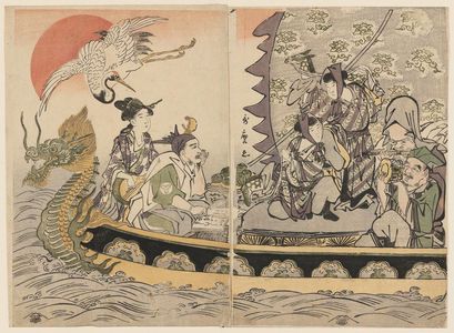 喜多川歌麿: The Seven Gods of Good Fortune in the Treasure Boat - ボストン美術館
