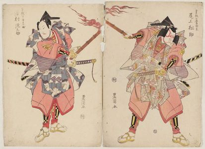 歌川豊国: Actors Onoe Matsusuke (R) and Sawamura Gennosuke (L) - ボストン美術館